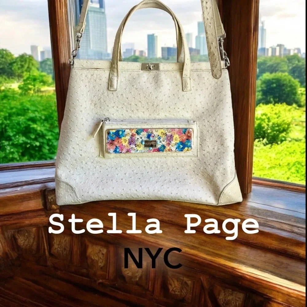Stella Page Designer Limited Edition NYC Leather Handbag w/Persian Turquoise